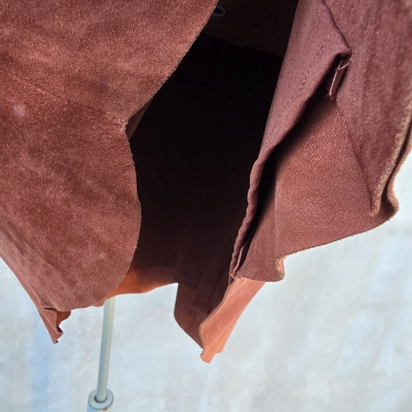 Nasty Gal rust brick colored suede skirt button front - Picture 7 of 10